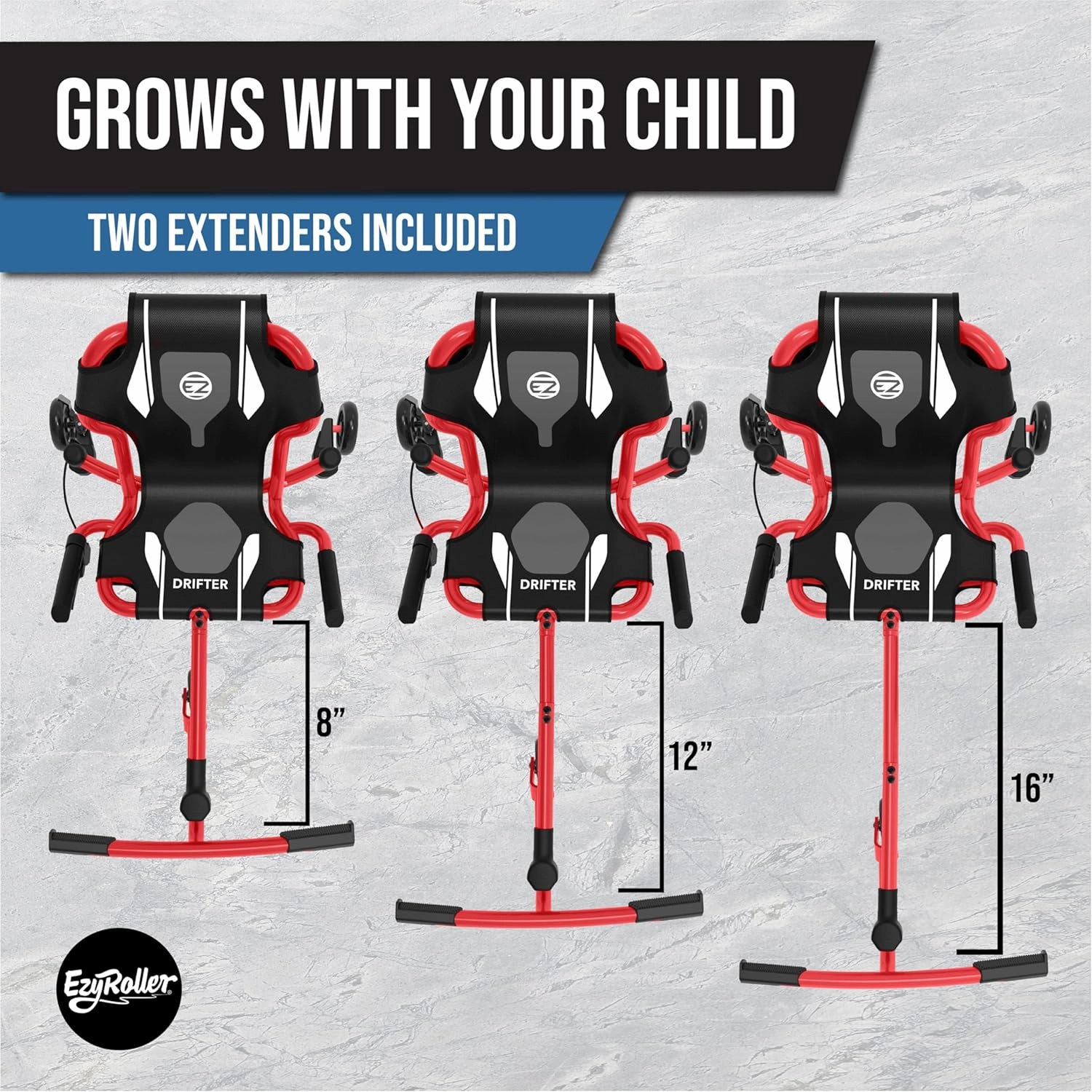 EzyRoller New Drifter-X Ride on Toy for Ages 6 and Older, Up to 150lbs. - Red