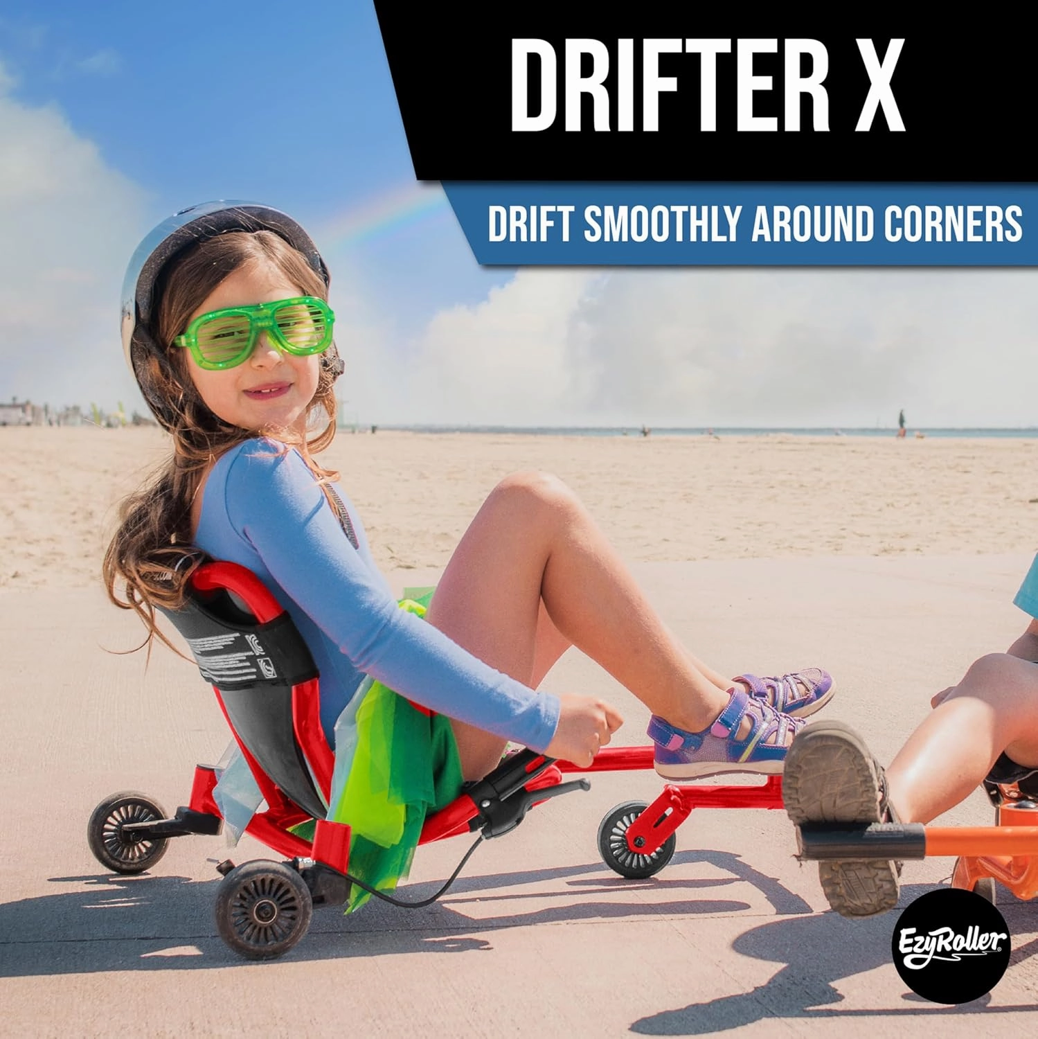 EzyRoller New Drifter-X Ride on Toy for Ages 6 and Older, Up to 150lbs. - Red