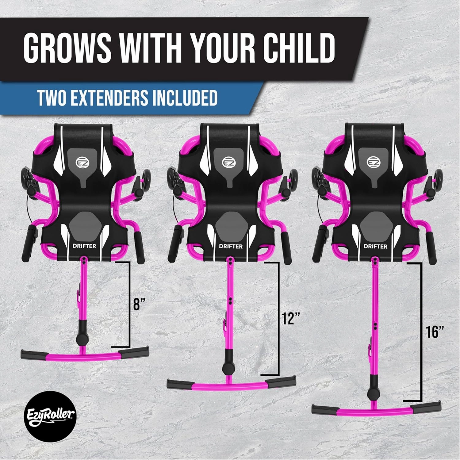 EzyRoller New Drifter-X Ride on Toy for Ages 6 and Older, Up to 154lbs. - Pink