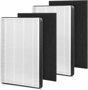 F2 A2 True HEPA Replacement Filter Compatible with 3M Filtrete Room Air Purifier Models FAP-C02WA-G2 FAP-C03BA-G2 FAP-T03BA-G2 FAP-SCO2N FAP-CO2-A2 FAP-CO3-A2 FAP-TO3-A2, 2 HEPA   2 Carbon Filters