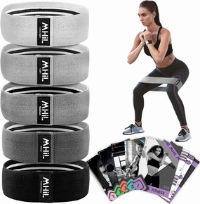 Fabric Resistance Bands for Women & Men – 4 Durable Exercise Bands for Working Out, Non-Slip & Non-Pinching Workout Bands – Multiple Resistance Levels Booty Bands for Legs Butt Glutes Hips Abs & More.