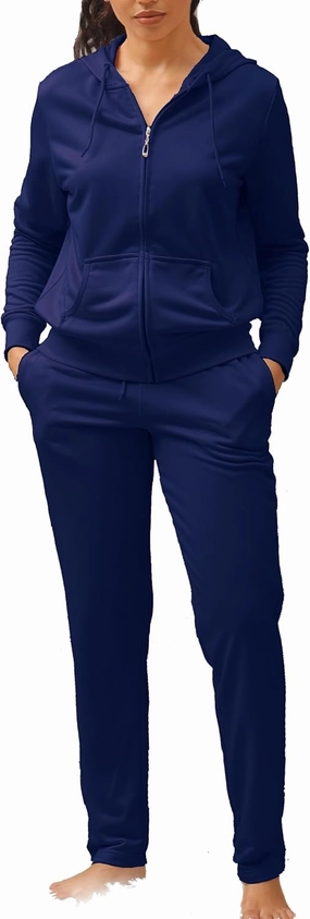 Facitisu Tracksuit for Women Set 2 Piece Joggers Terry Jogging Sweat Outfits Hoodie and Sweatpants