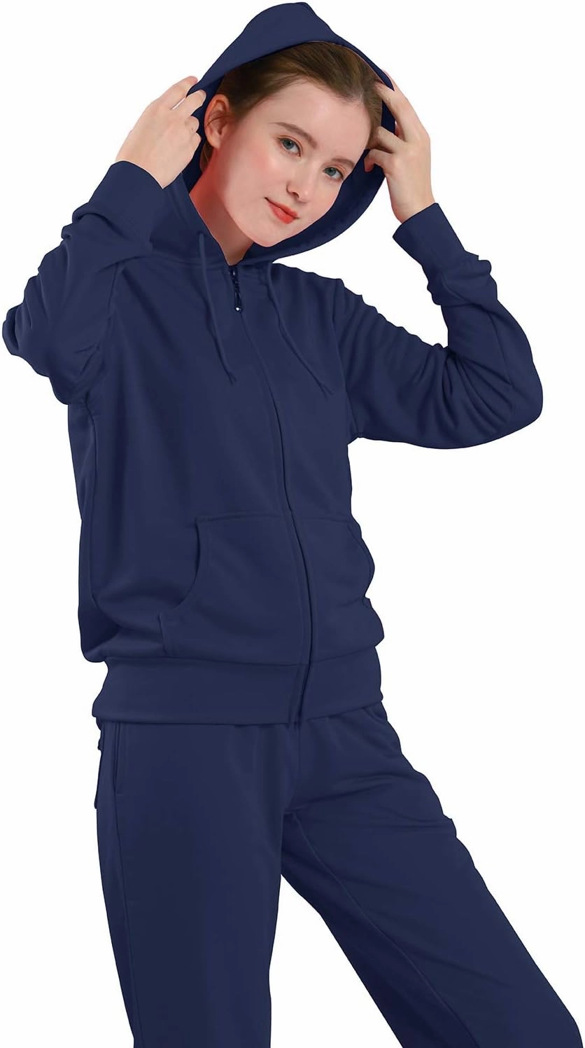 Facitisu Tracksuit for Women Set 2 Piece Joggers Terry Jogging Sweat Outfits Hoodie and Sweatpants