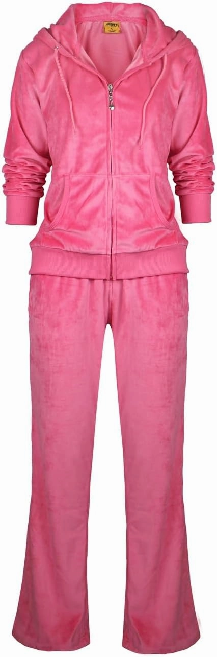 Facitisu Tracksuit for Women Set 2 Piece Joggers Velour Jogging Sweat Outfits Hoodie and Sweatpants Set