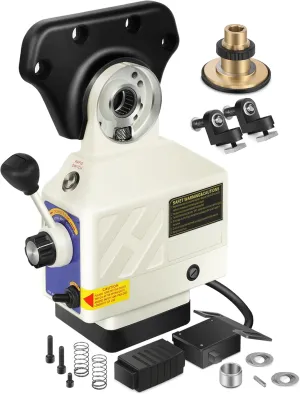 FAHKNS X-Axis Power Feed for Milling Machine 450 in-lb Torque 0-200RPM Table Milling Machine Power Feeder 110V for Bridgeport and Similar Knee Type Milling Machines(5/8" Diameter Shaft)