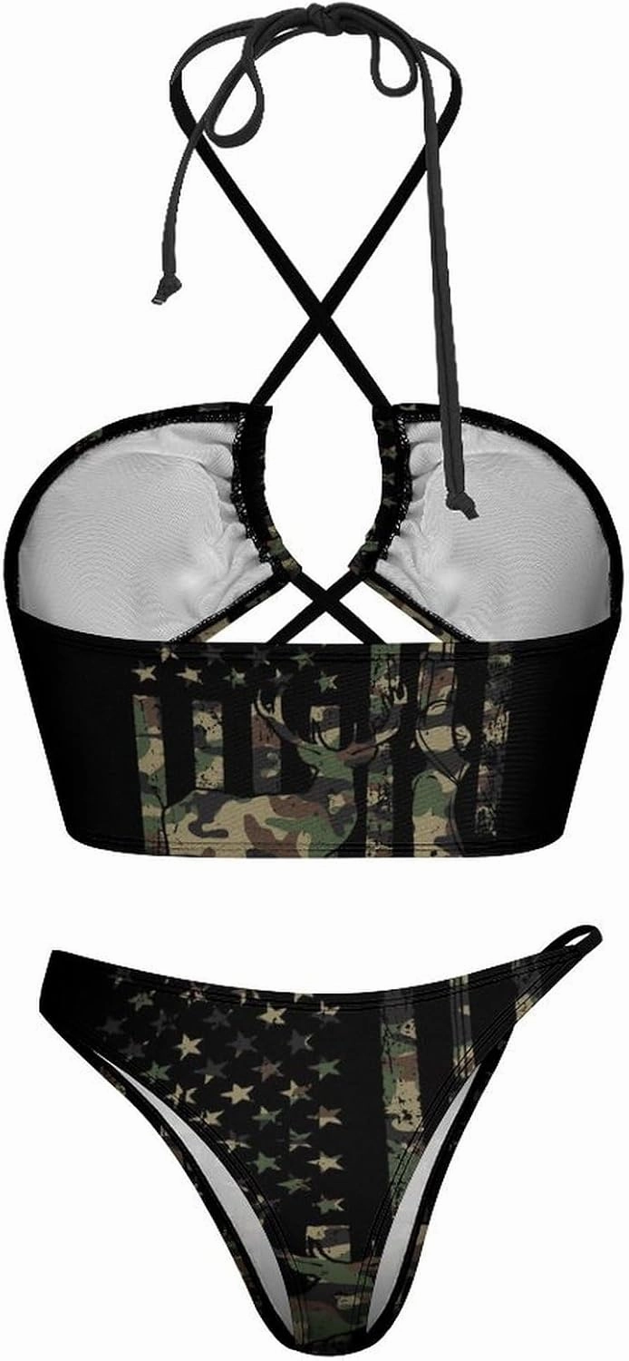 Fashion Sexy Adjustable Halter Bikini Set Two Piece Bathing Suits