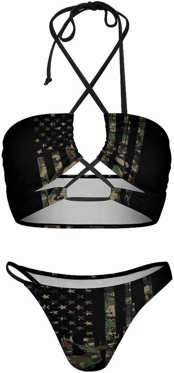 Fashion Sexy Adjustable Halter Bikini Set Two Piece Bathing Suits