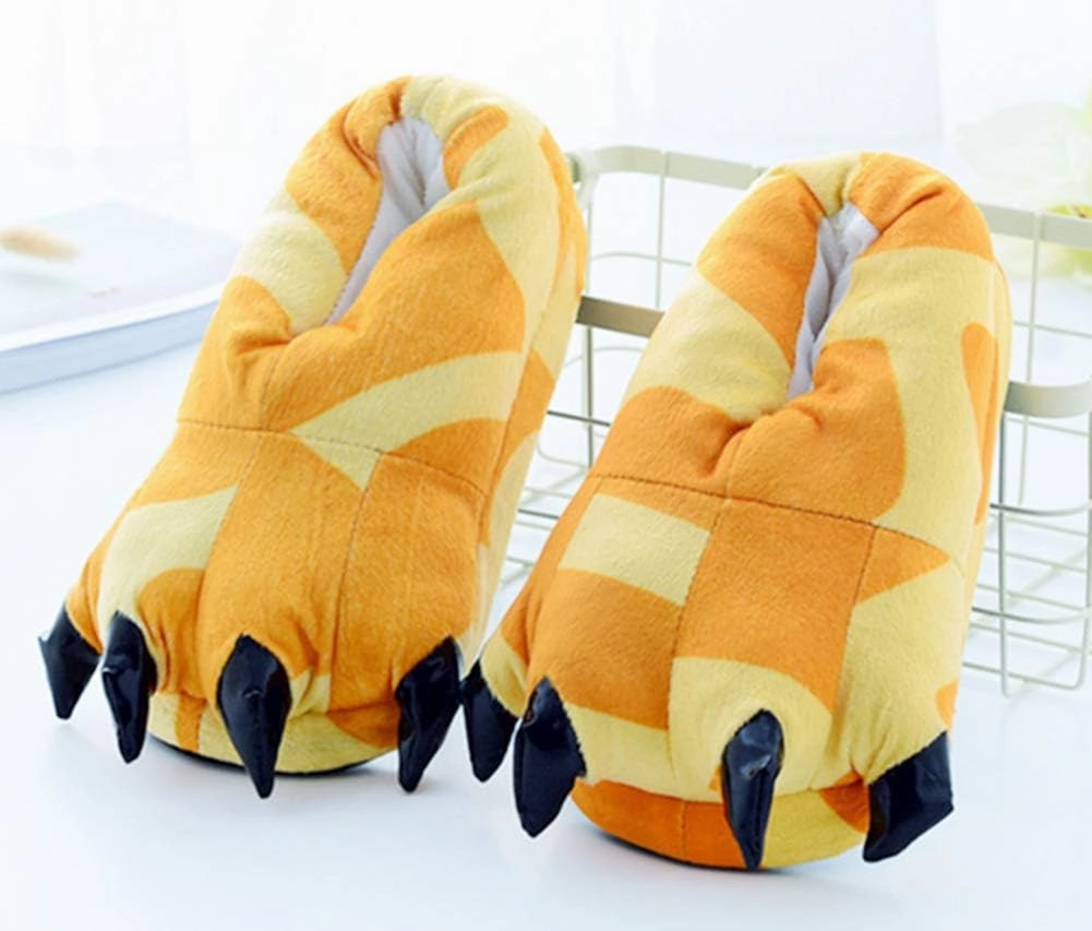 FashionFits Unisex Soft Plush Home Slippers Animal Costume Paw Claw Shoes