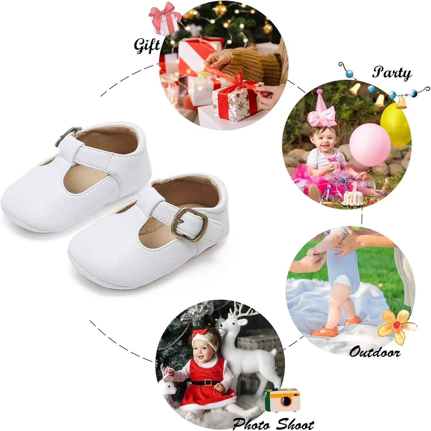 Felix & Flora Soft Sole Baby Shoes - Infant Baby Walking Shoes Moccasinss Rubber Sole Crib Shoes