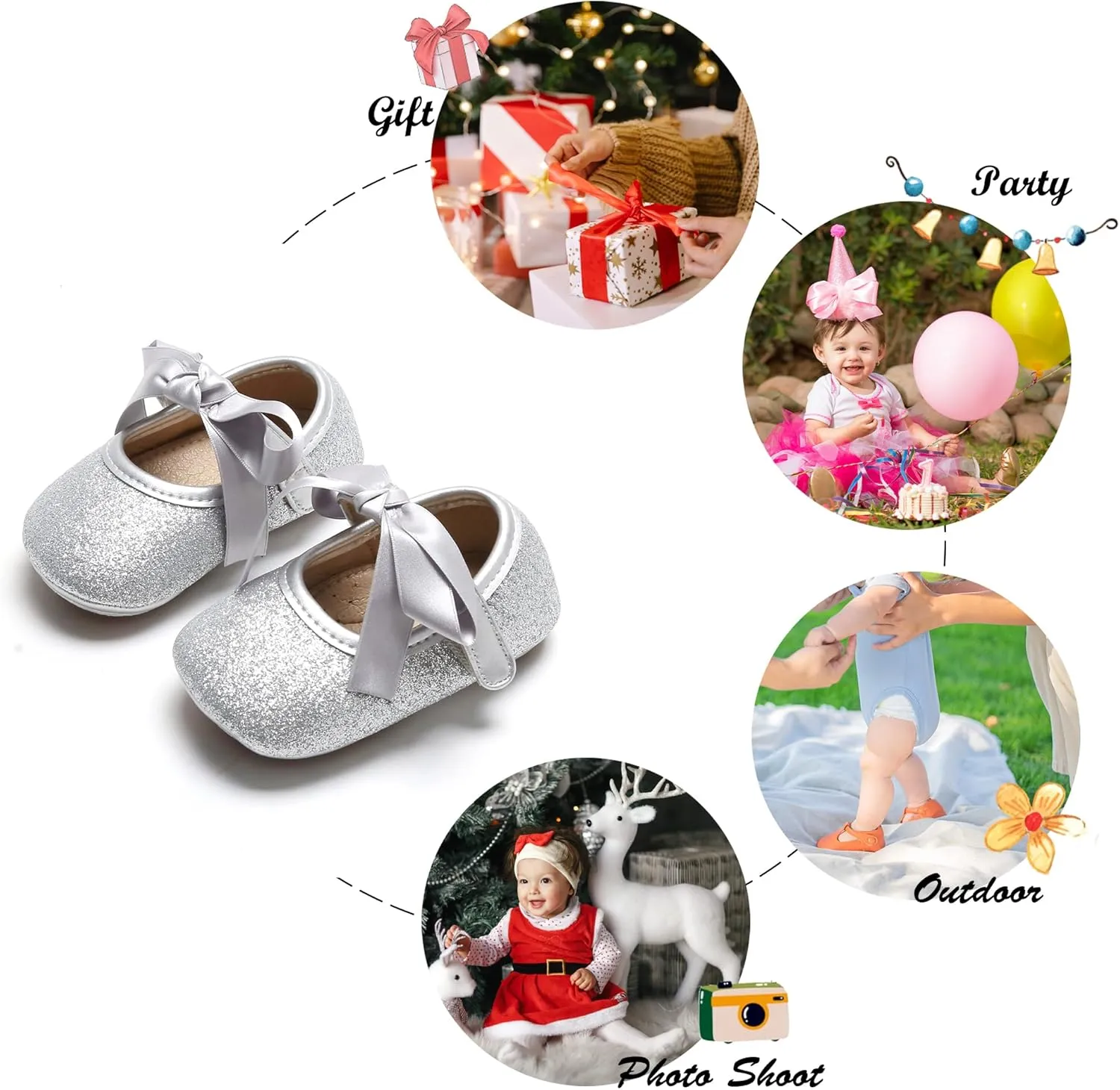 Felix & Flora Soft Sole Baby Shoes - Infant Baby Walking Shoes Moccasinss Rubber Sole Crib Shoes
