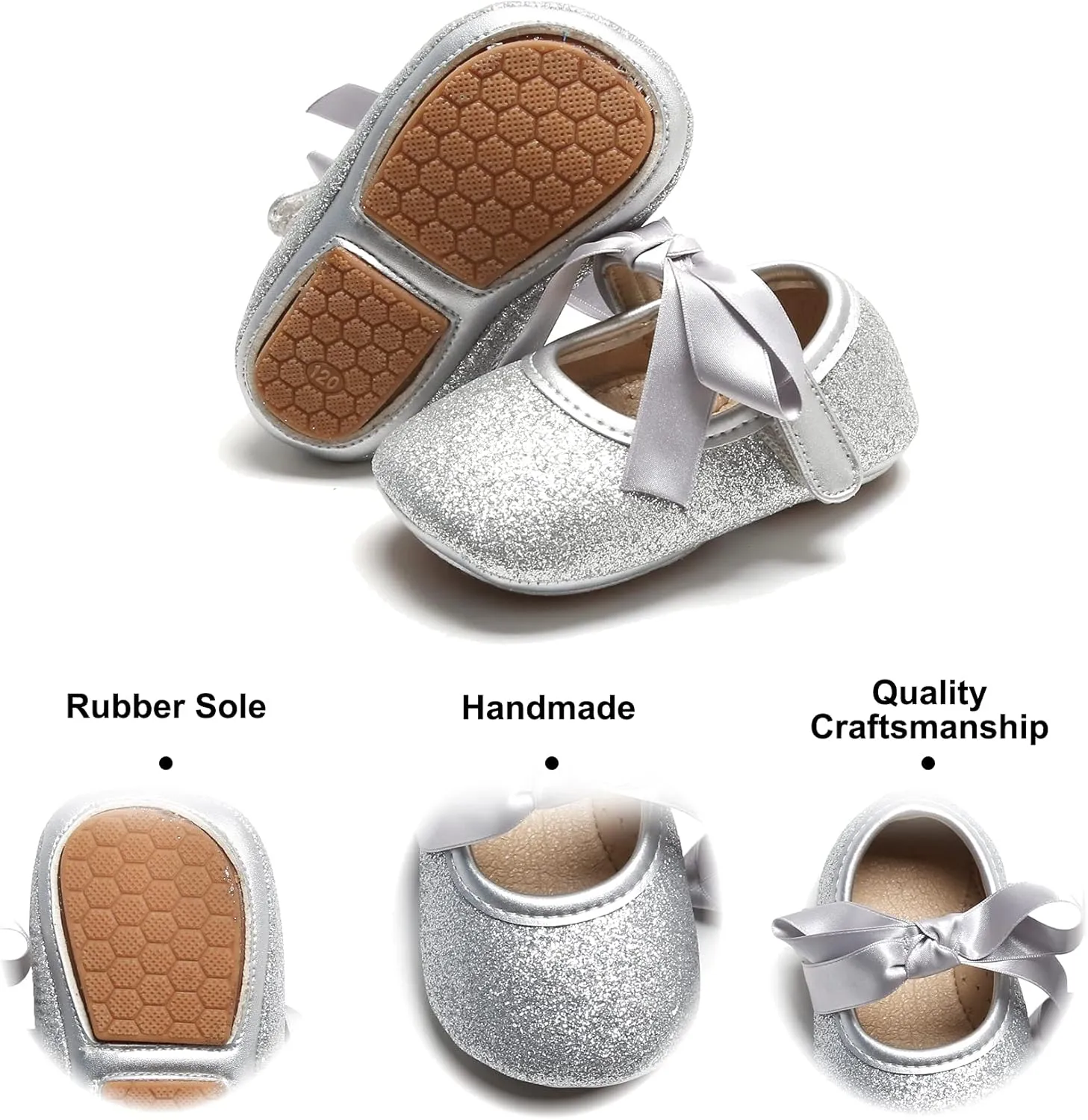 Felix & Flora Soft Sole Baby Shoes - Infant Baby Walking Shoes Moccasinss Rubber Sole Crib Shoes