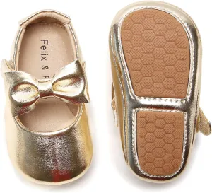 Felix & Flora Soft Sole Baby Shoes - Infant Baby Walking Shoes Moccasinss Rubber Sole Crib Shoes