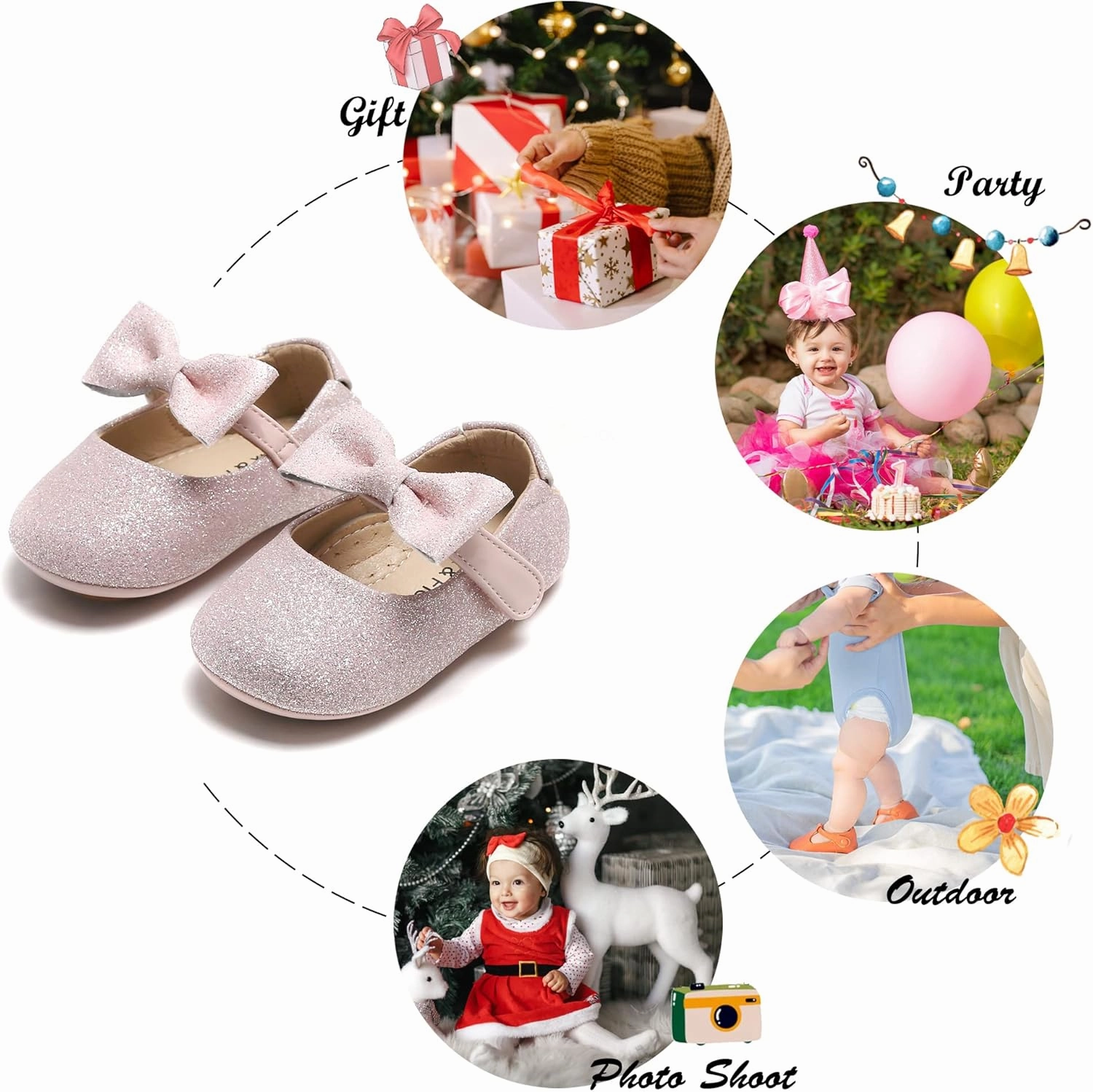 Felix & Flora Soft Sole Baby Shoes - Infant Baby Walking Shoes Moccasinss Rubber Sole Crib Shoes