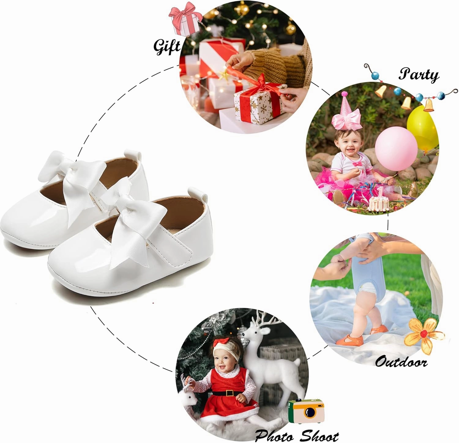 Felix & Flora Soft Sole Baby Shoes - Infant Baby Walking Shoes Moccasinss Rubber Sole Crib Shoes