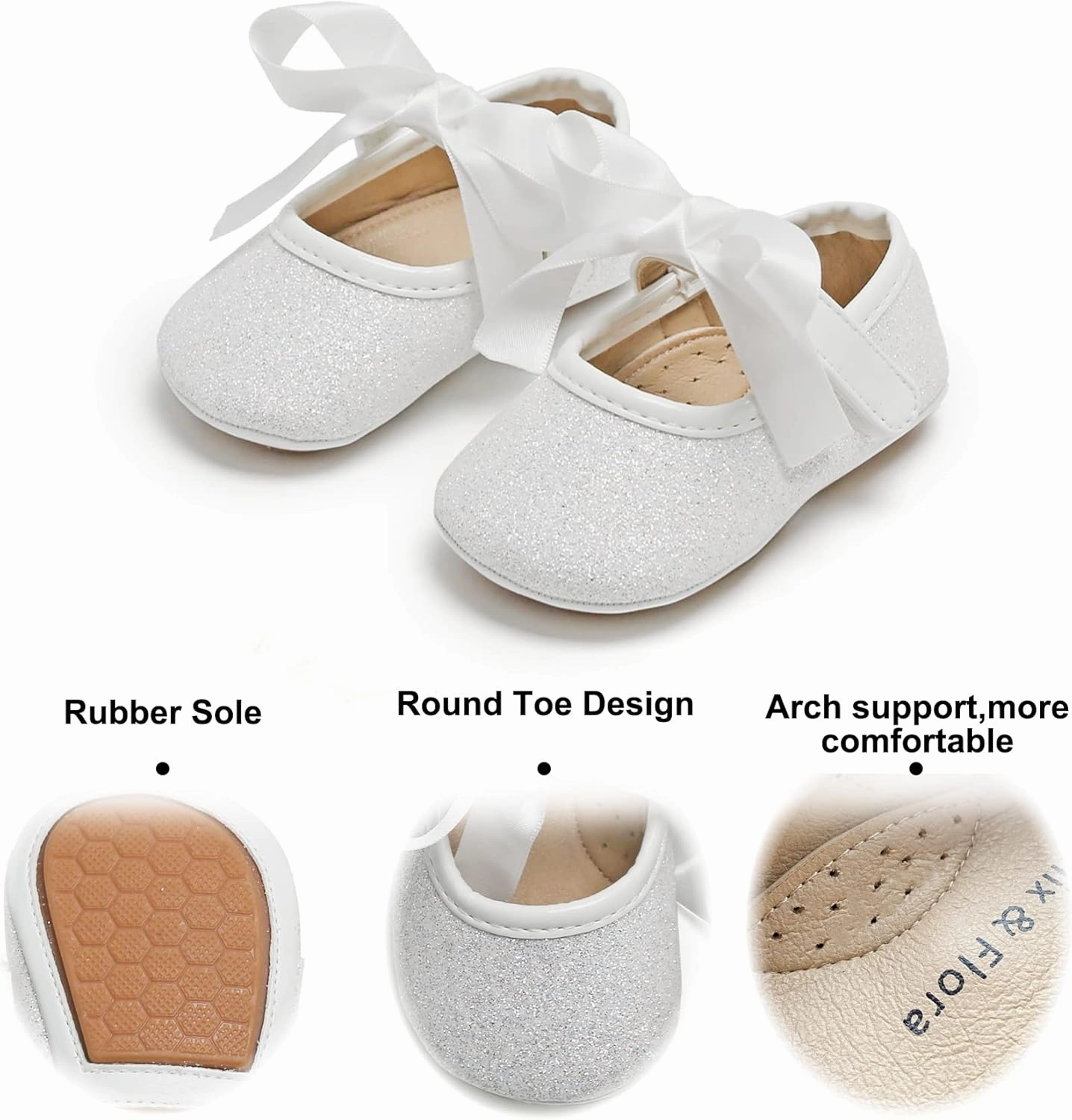Felix & Flora Soft Sole Baby Shoes - Infant Baby Walking Shoes Moccasinss Rubber Sole Crib Shoes