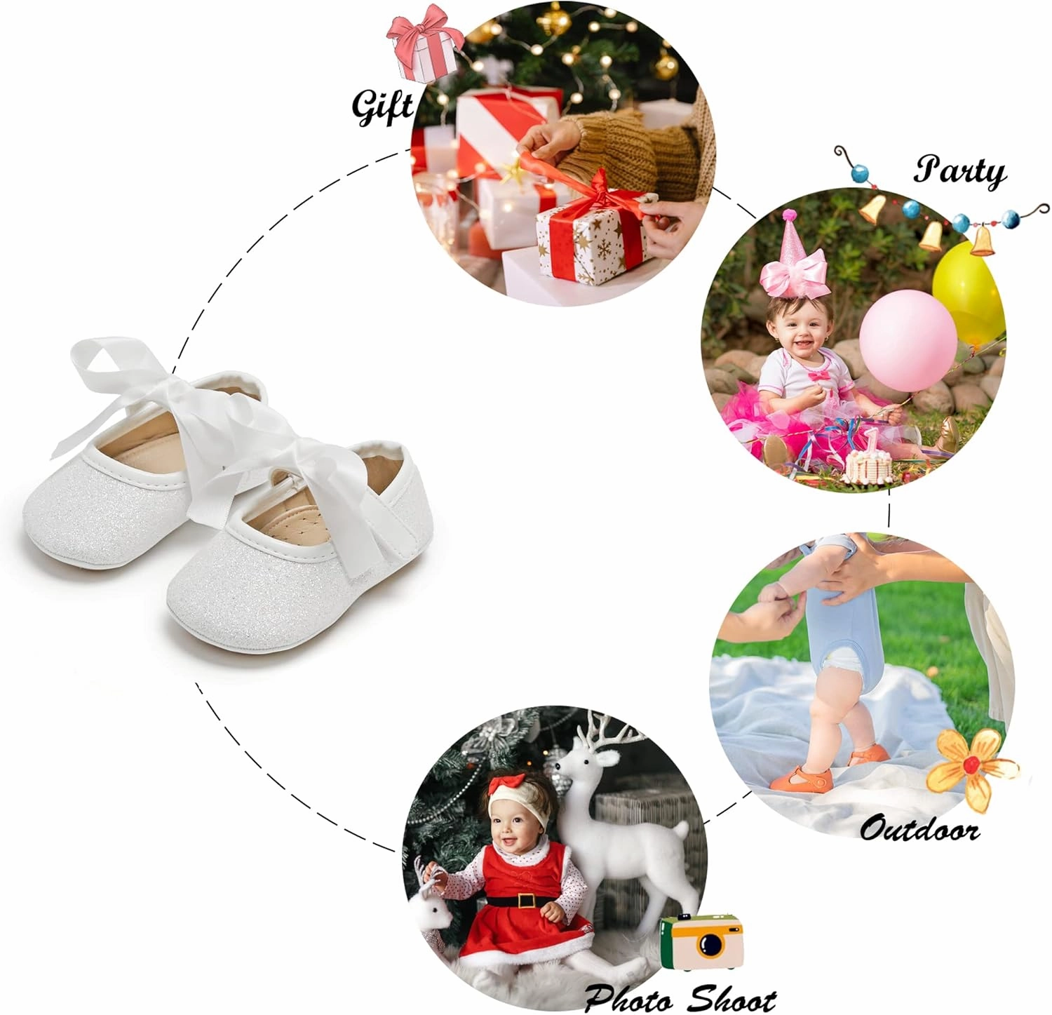Felix & Flora Soft Sole Baby Shoes - Infant Baby Walking Shoes Moccasinss Rubber Sole Crib Shoes