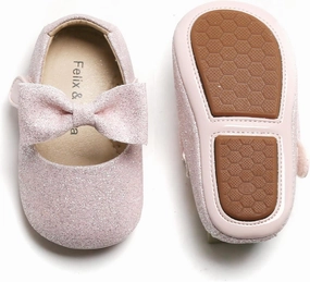 Felix & Flora Soft Sole Baby Shoes - Infant Baby Walking Shoes Moccasinss Rubber Sole Crib Shoes