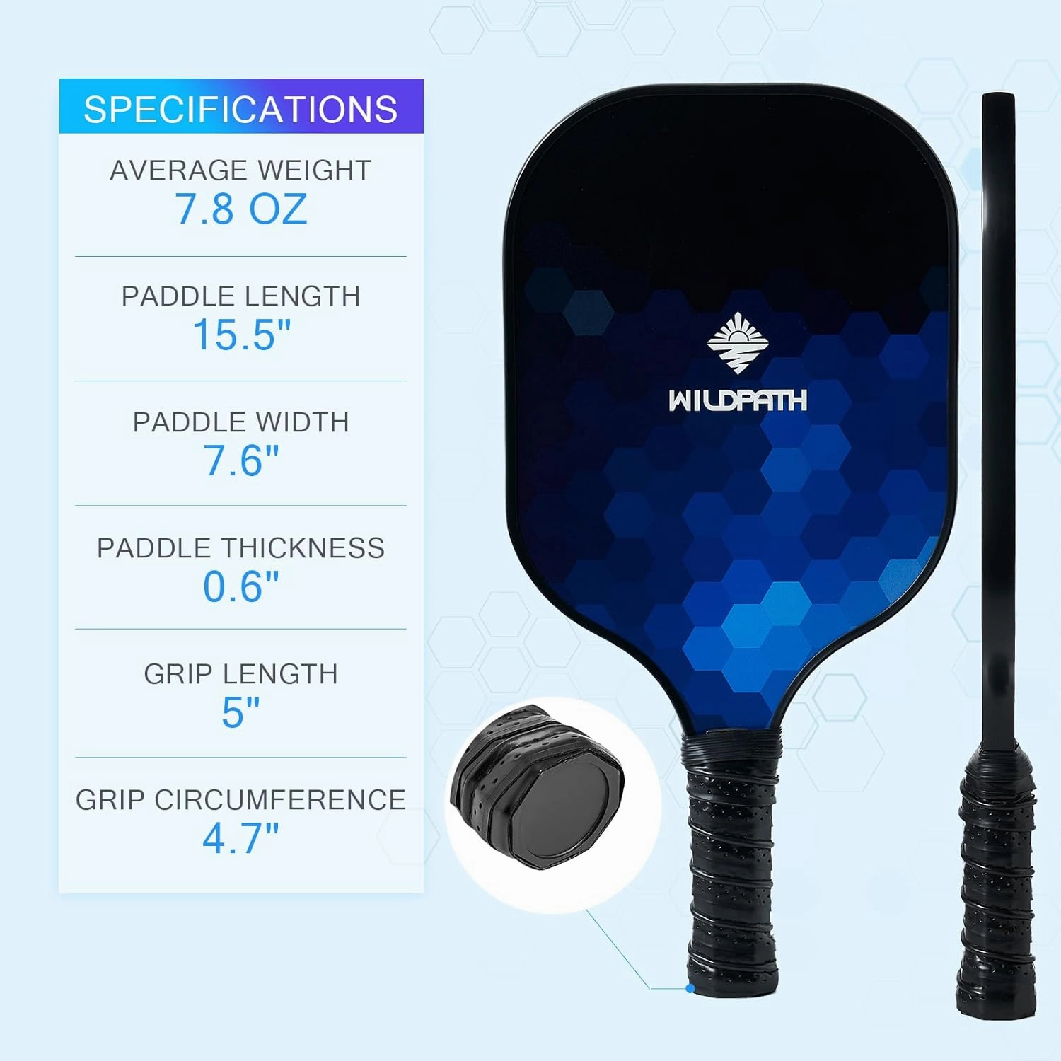 Fiberglass Pickleball Paddles Set of 2 or 4, Lightwight Pickle Ball Rackets 2 or 4 Pack with Polypropylene Core for Beginners