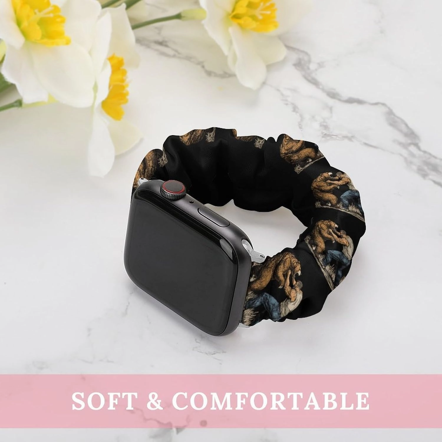 Fighting With Bear Fashion Watch Strap Scrunchies Wristbands Compatible With IWatch Series