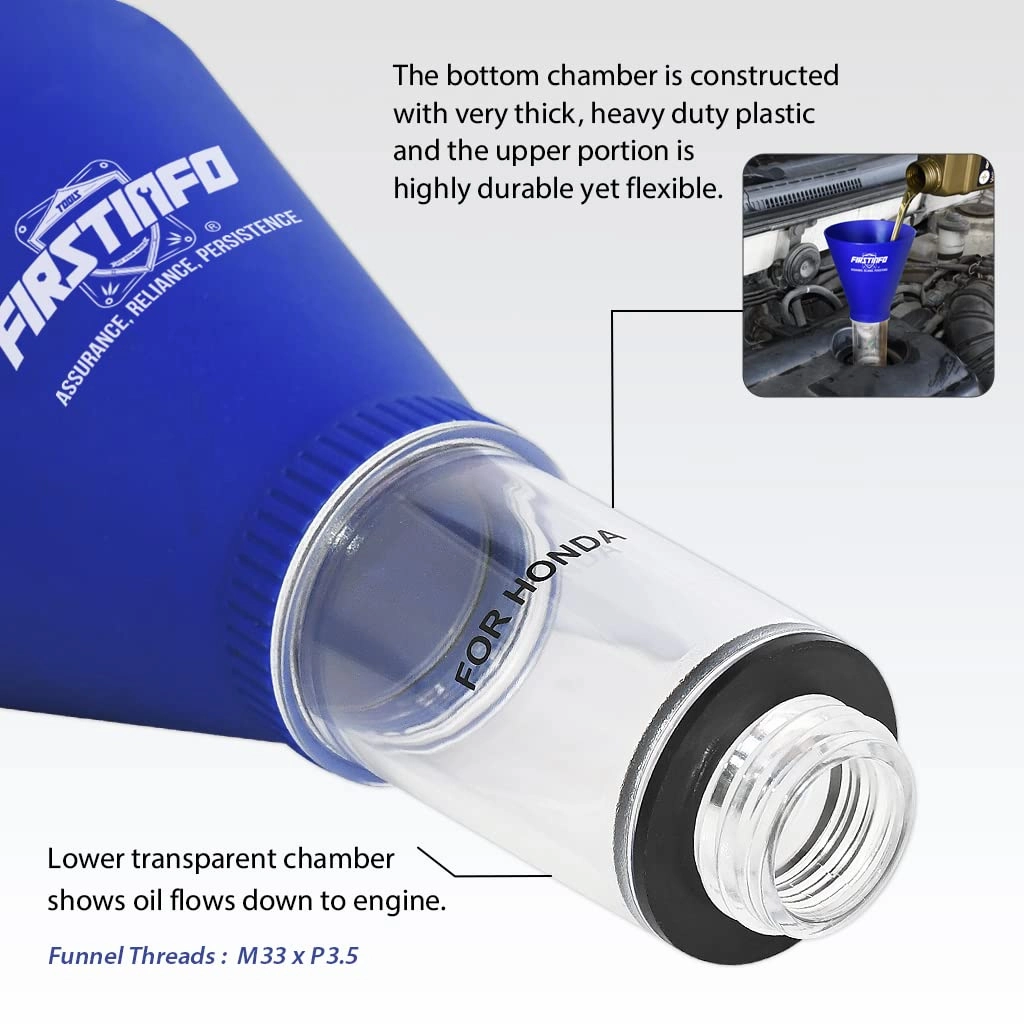 FIRSTINFO F3553H Engine Oil Funnel for Honda and Nissan - Spill-Free Oil Filling Tool, Easy to Use
