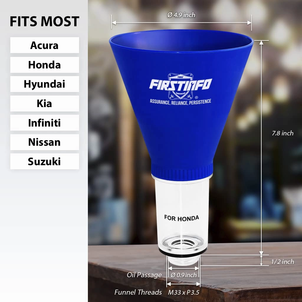 FIRSTINFO F3553H Engine Oil Funnel for Honda and Nissan - Spill-Free Oil Filling Tool, Easy to Use