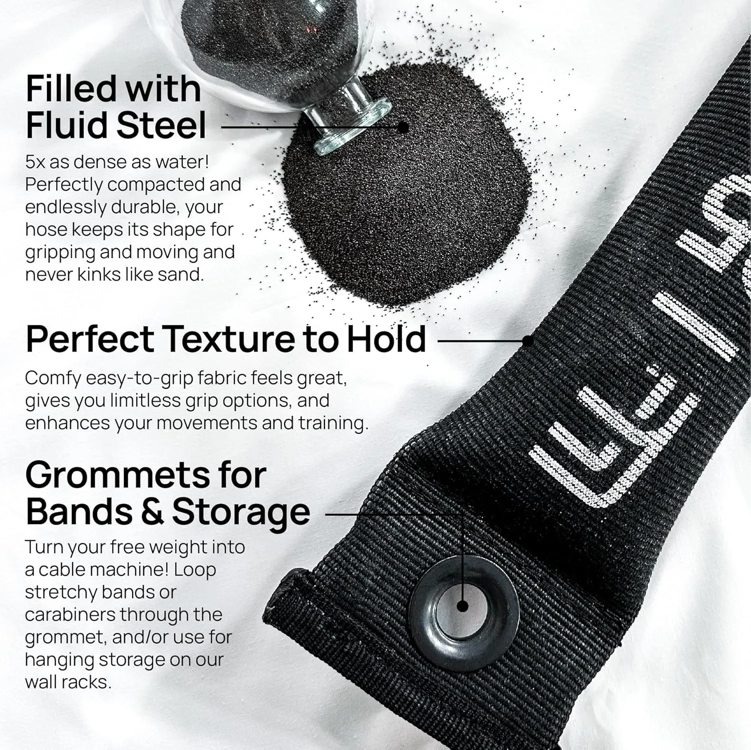 FitFighter Steelhose | Flexible Free Weight | 5-in-1 Dumbbell, Kettlebell, Sandbag, Medicine Ball, & Sledge | Indoor/Outdoor Home Gym Weights | Easy-to-Grip Weight For Full Body Workout | Available in 5, 10, 15, 20, 25, 30, 35, 40, 45, 50 lbs