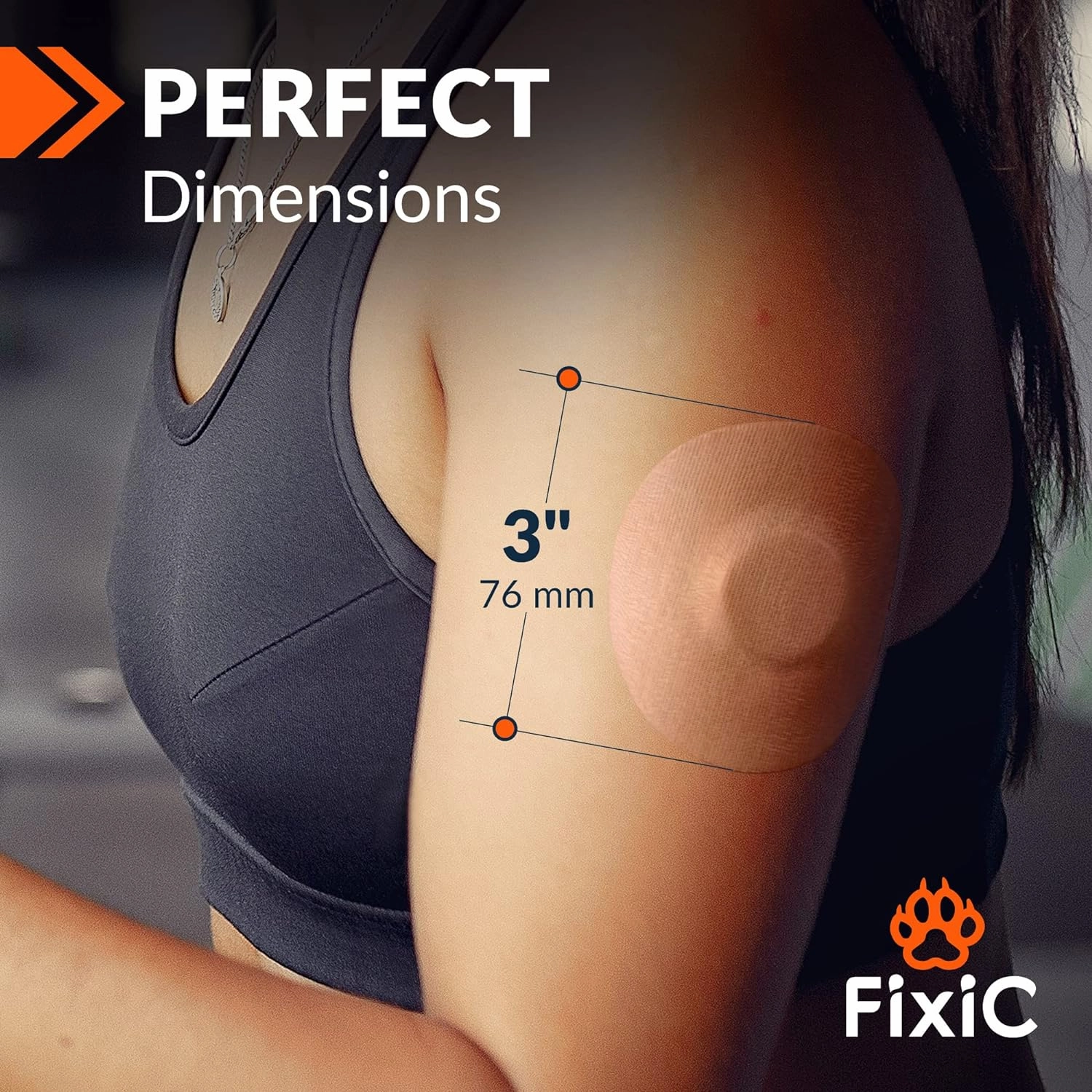 Fixic Freestyle Adhesive Patch 25 PCS – Good for Libre 1, 2, 3 & Plus – Enlite – Guardian – NO Glue in The Center of The Patch – Pre-Cut Back Paper – Long Fixation for Your Sensor! (Tan)