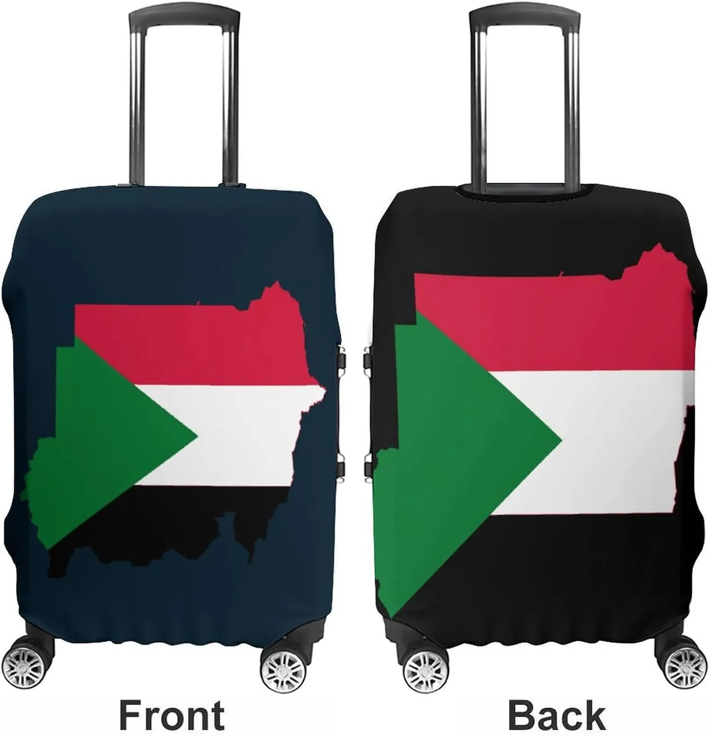 Flag Map of Sudan Custom Luggage Covers Elastic Travel Suitcase Protector Case Fit 20-30 Inch Baggage