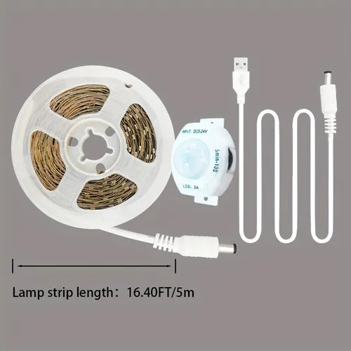 Flexible Motion Sensor LED Strip – USB Powered, Easy Installation, Stylish Home Lighting