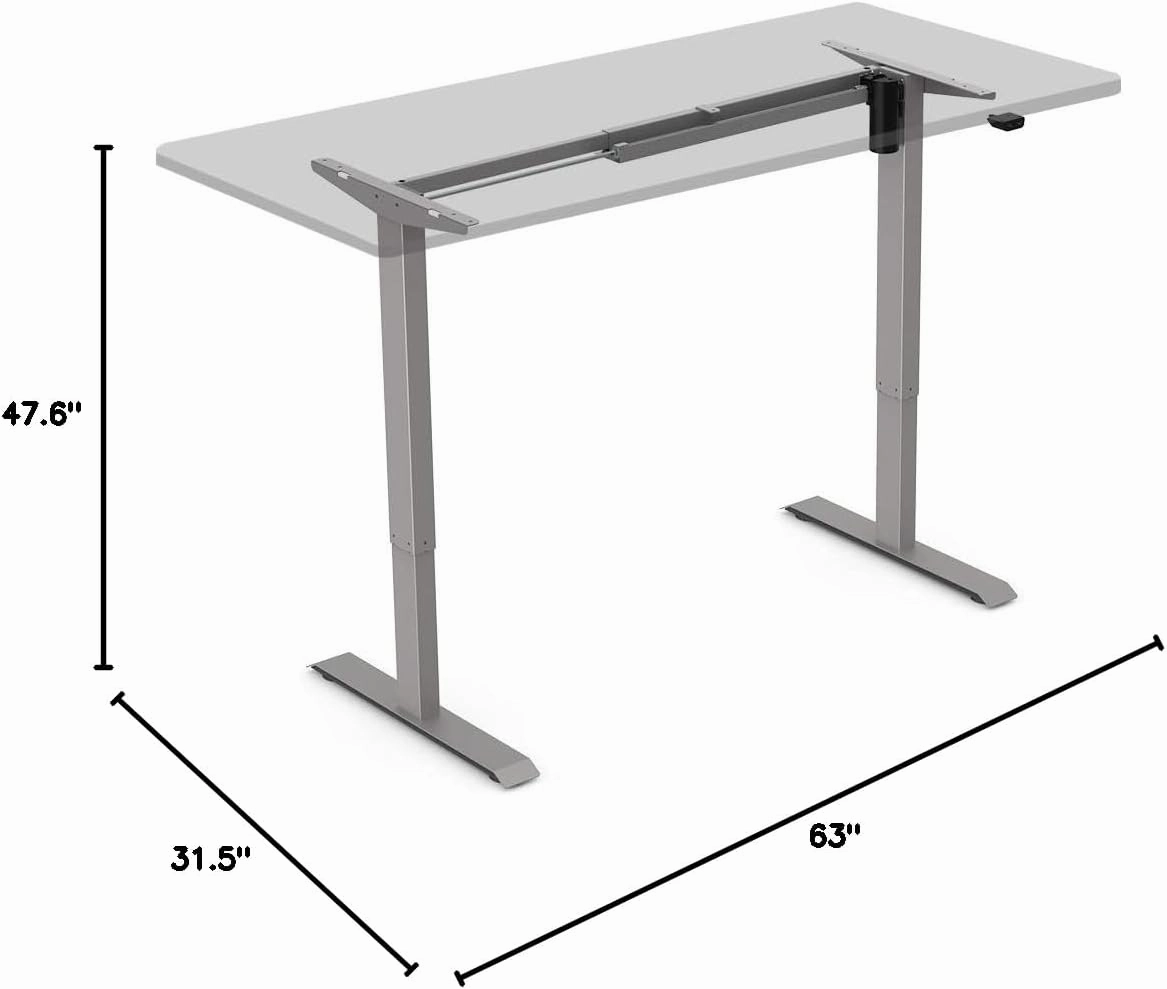 FLEXISPOT Height Adjustable Standing Desk Frame, Electric Sit Stand Desk Base for Home and Office (Gray Frame Only)