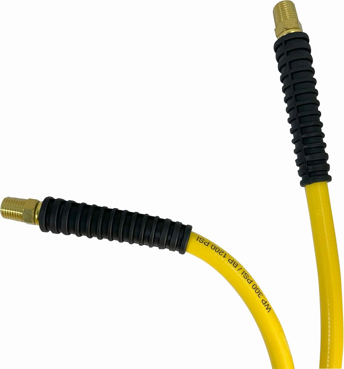 Flexon 3/8" x 100 ft PVC Air Hose – Lightweight, Heavy Duty. Solid Brass MNPT Fittings, Kink Resistant, Tangle Free, Burst Pressure 1200 PSI, Temperature Range -40°F to 160°F