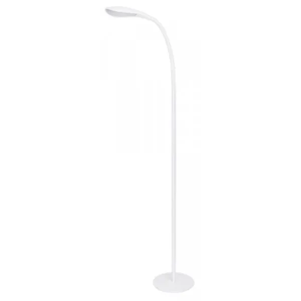 FLOOR - White Sleek 4.5W, 6500K LED Floor Lamp Featuring Adjustable Gooseneck & Floor Switch
