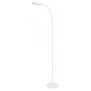 FLOOR - White Sleek 4.5W, 6500K LED Floor Lamp Featuring Adjustable Gooseneck & Floor Switch