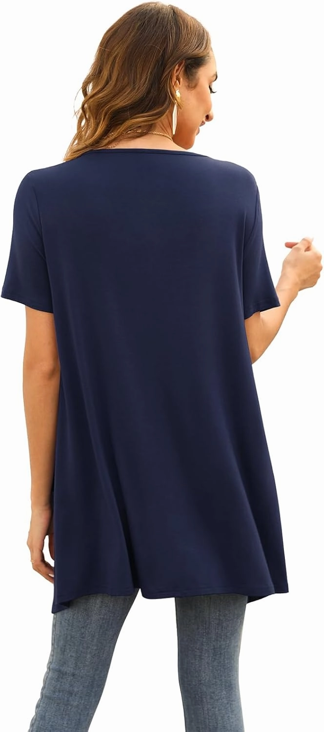 Floral Short Sleeve Cardigans for Women Casual Drape Open Front Lightweight Summer Cardigan with Pocket High Low Hem