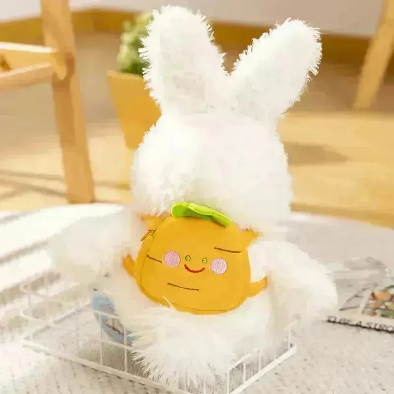Fluffy Rabbit Carrot Backpack Plush Toy