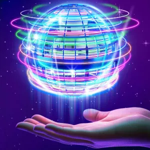 Flying Orb Ball Toys-2024 Upgraded Galaxy Ball Boomerang Hover Ball Soaring Hover Magic Ball Galactic Spinner Drone Kids Adults Cool Outdoor RGB Toy Gifts for 6 7 8 9 10  Year Old Boys Girls-Blue