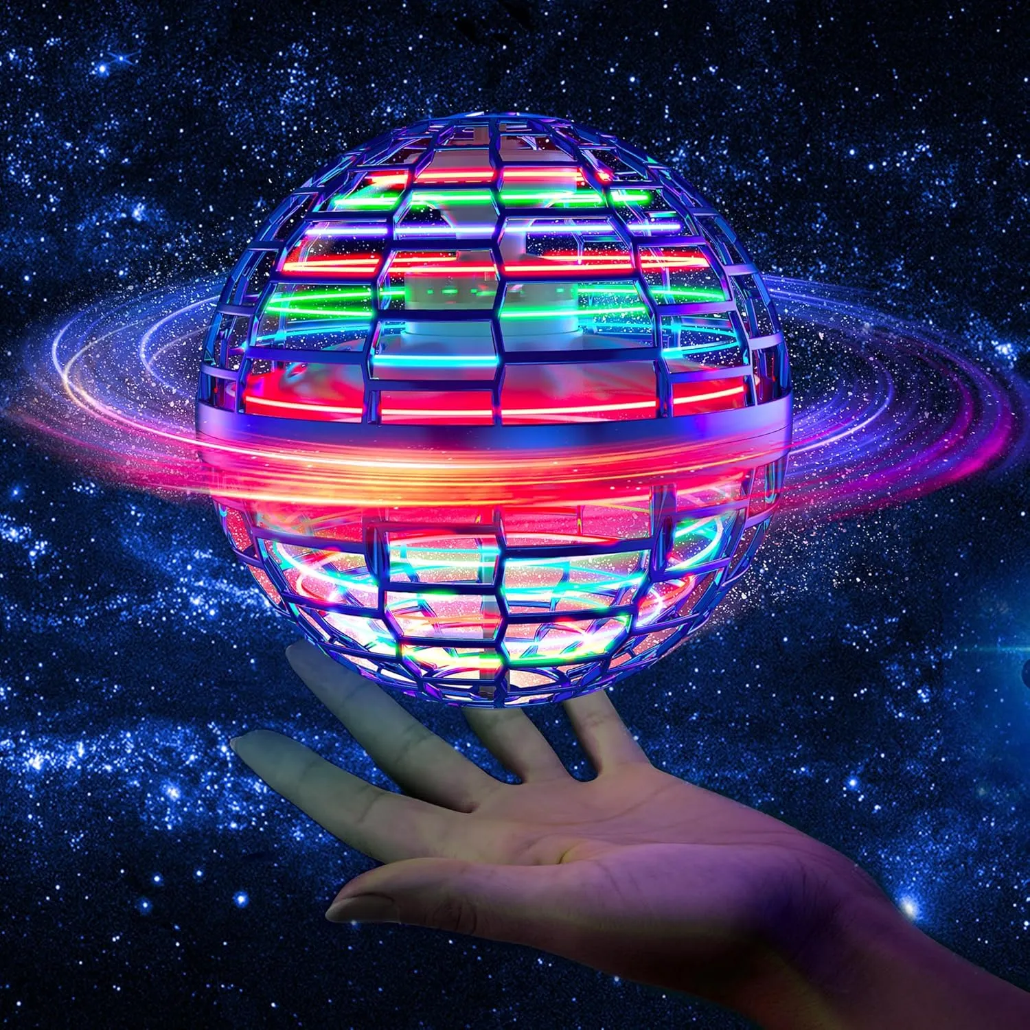 Flying Orb Ball Toys, Galaxy Ball Boomerang Ball Fidget Spinner, Cosmic Globe Toy for Indoor Outdoor, Gift for 6 7 8 9 10  Year Old Boys Girls Teens - Blue