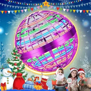 Flying Orb Ball Toys,Galactic Fidget Spinner Ball,Hover Ball Cosmic Globe Boomerang Ball,2022 Upgraded Flying Ball with RGB Light Magic Space UFO Toy Christmas Festival Gifts Boys Girls Adults(New)