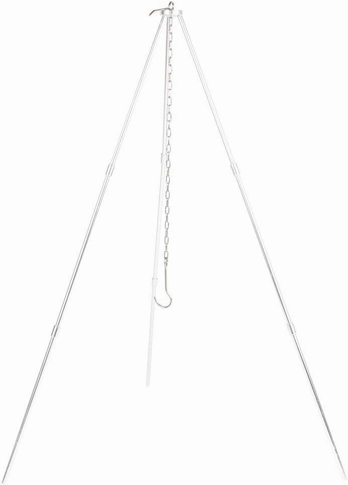 Foldable Metal Barbecue Grills Hanging Tripod Durable Hard Alumina Silver BBQ Cooking Camping Picnic Team Family