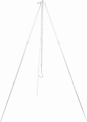 Foldable Metal Barbecue Grills Hanging Tripod Durable Hard Alumina Silver BBQ Cooking Camping Picnic Team Family