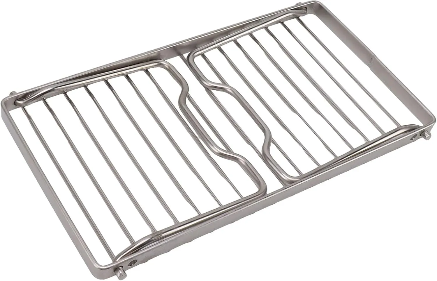 Folding Camping Grate Stainless Steel Adjustable Height Thicker Camp Fire Cooking Racks Draining Backpacking Grill Outdoor