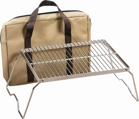 Folding Campfire Grill 304 Stainless Steel Grate, Heavy Duty Portable Camping Grill with Legs Carrying Bag (Color : Medium)