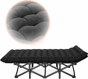 Folding Camping Cot, Folding Beds with Pearl Cotton Mattress, High-Elastic Cotton, Matte Frosting Process, Ergonomics, Portable Storage(66x17)