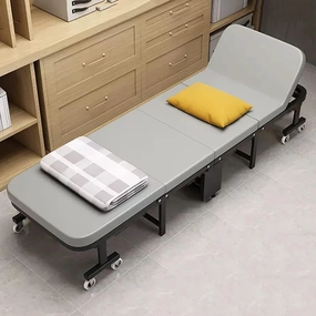 Folding Camping Cot, Heavy Duty Sleeping Cots with Dust Cover, Adjustable 6-Position Adults Reclining Folding Chaise with Dust Cover, 200Kg (Max Load) Perfect for Camping, Pool, Beach, Pat