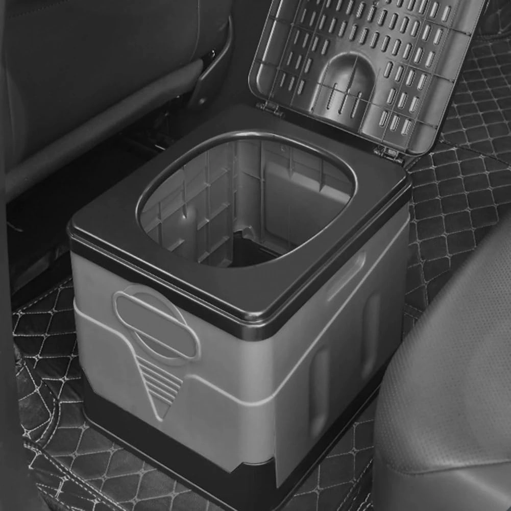 Folding Toilet Portable Collapsible Car Toilet Self-Driving Travel Emergency Toilet Anti-Odor Outdoor Toilet Portable Trash Can(Green-180 Degree)