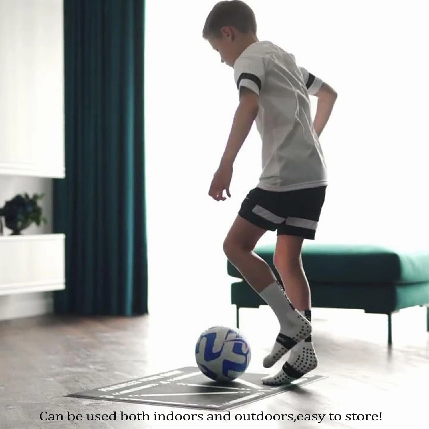 Football Footstep Training Mat, Soccer Training Mat, Soccer Train Mat for All Levels, Agility Footstep Training Mat, Non-Slip Silent Equipment for All Ages to Improve Speed, Strength and Coordination