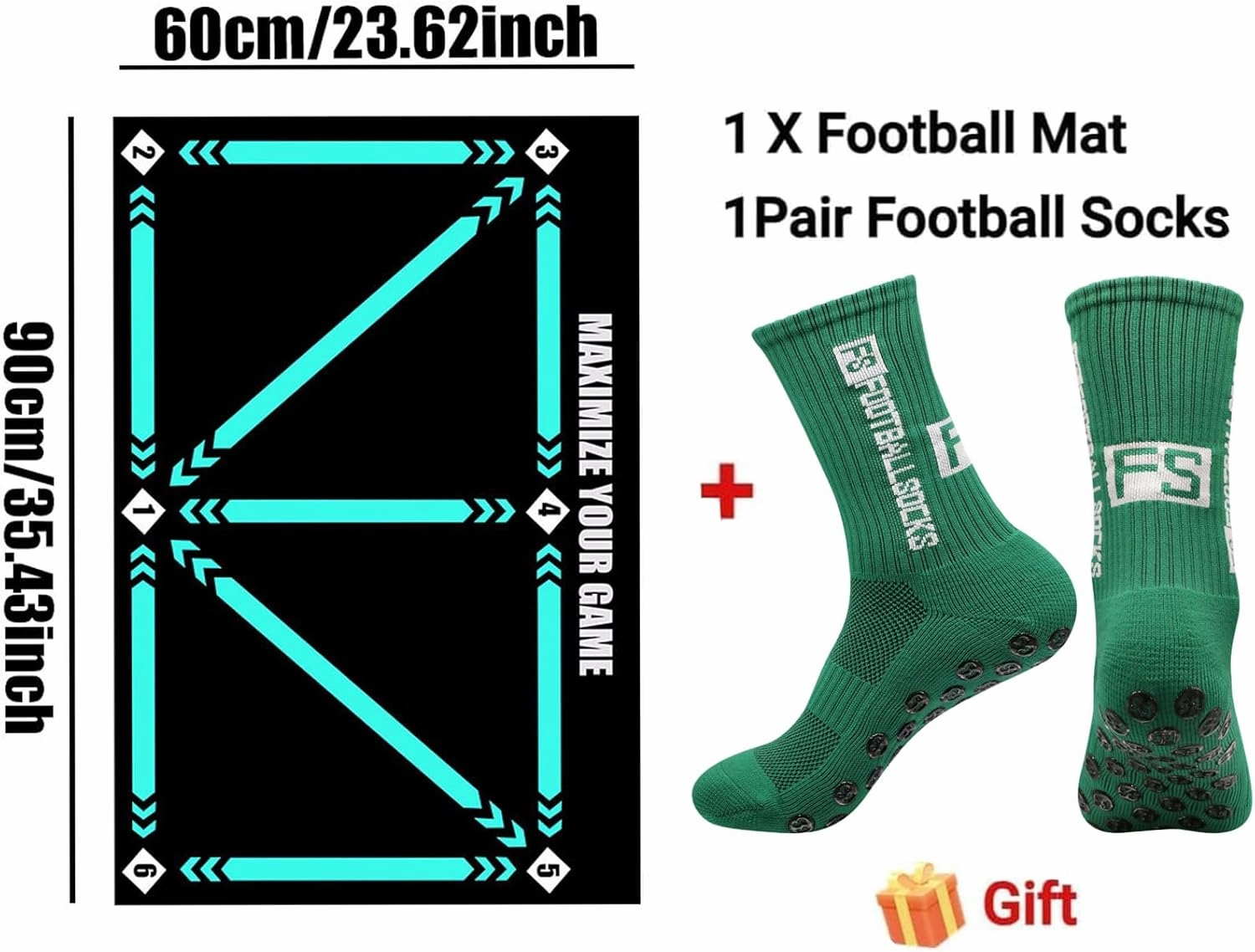 Football Footstep Training Mat, Soccer Training Mat, Soccer Train Mat for All Levels, Agility Footstep Training Mat, Non-Slip Silent Equipment for All Ages to Improve Speed, Strength and Coordination