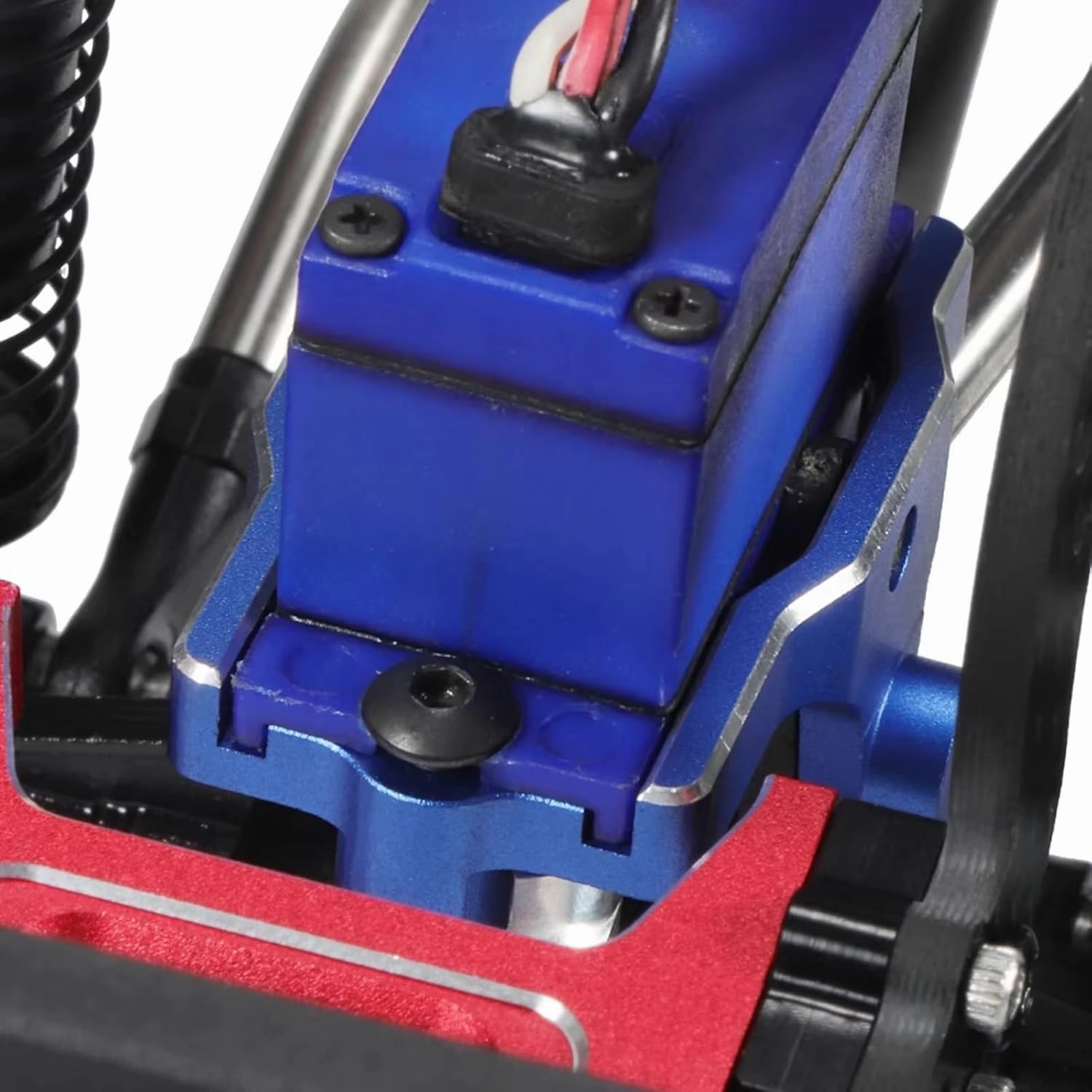 for TRX4-M for Bronco for Defender 9739 1/18 Aluminum CNC Servo Mount RC Crawler Upgrade Parts Accessory Upgrade and Replacement RC Car DIY Parts(Blue)