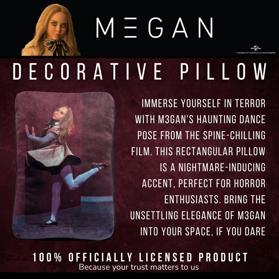 Franco Bedding Super Soft Plush Decorative Throw Cuddle Pillow (100% Officially Licensed Product), One Size, M3GAN