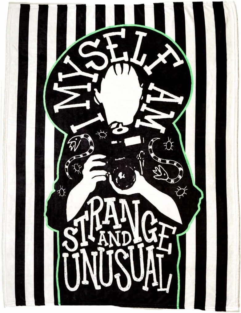 Franco Collectibles Beetlejuice Lydia Bedding Super Soft Micro Raschel Throw, 46 in x 60 in, (Officially Licensed Product)